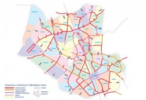 Hoy día, Houten cuenta con siete líneas de buses conectadas a las salidas de tren y principales ciclovias de la región.